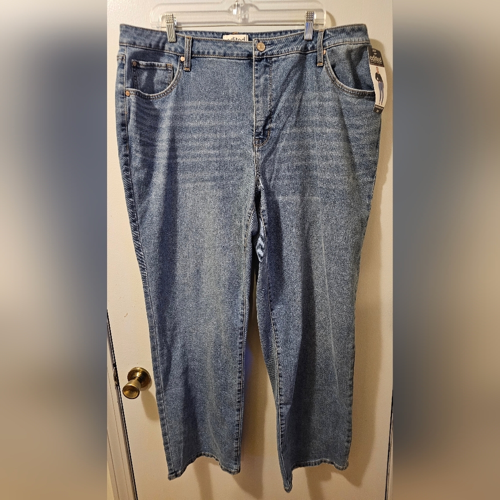 Edited by Remi Bader Loose Straight Jeans Blue Women's Size 20w NWT